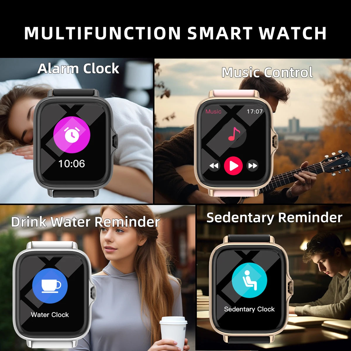 Montre Intelligente Étanche avec Podomètre