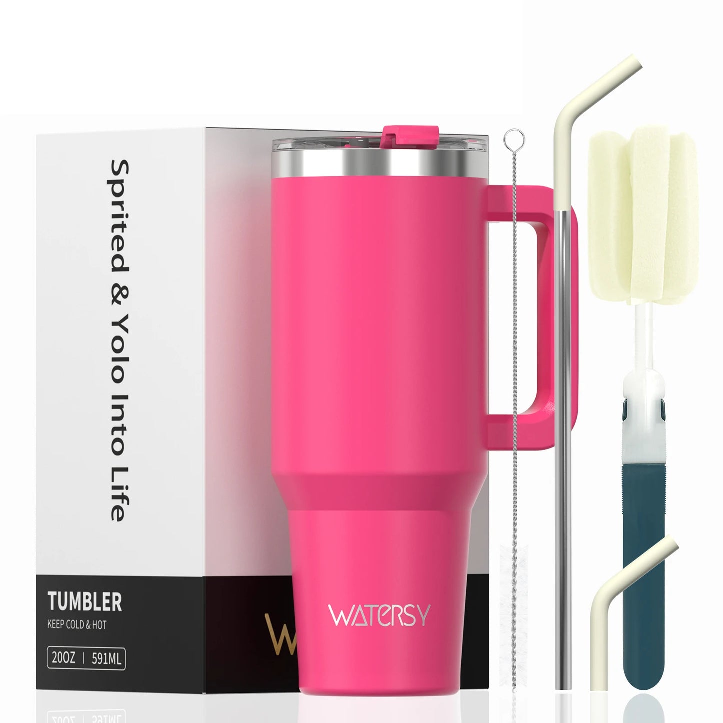 Tasse thermique avec poignée et paille