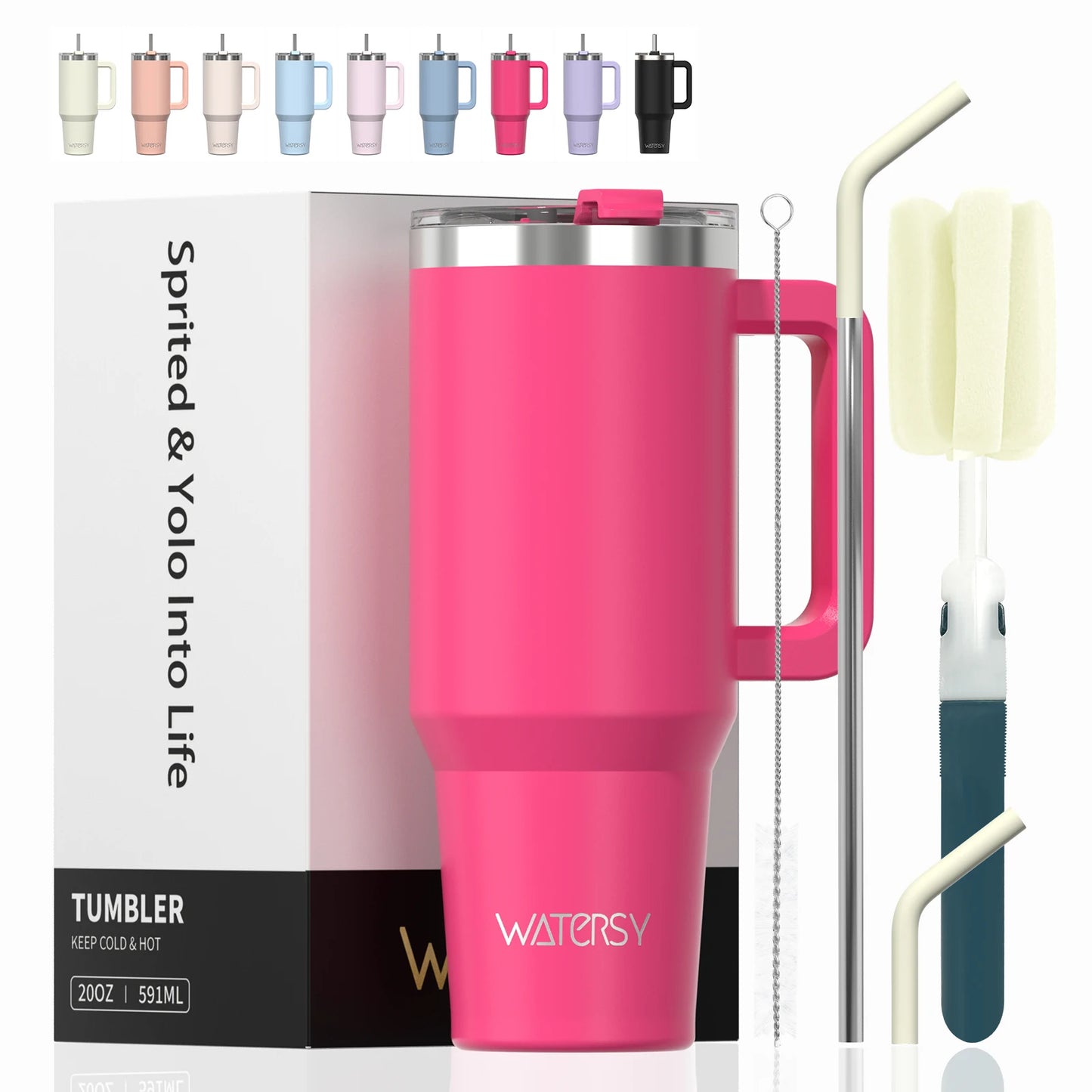 Tasse thermique avec poignée et paille